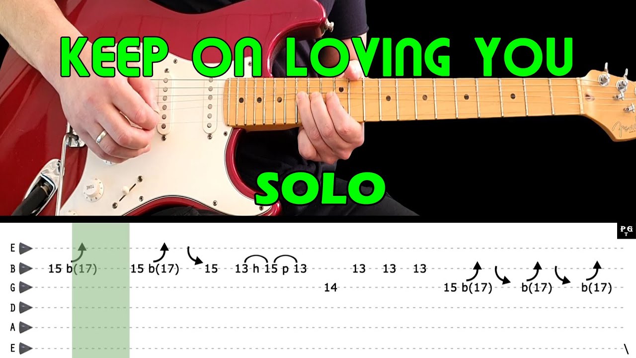 KEEP ON LOVING YOU - Guitar lesson - Guitar solo with tabs (fast & slow) - REO Speedwagon