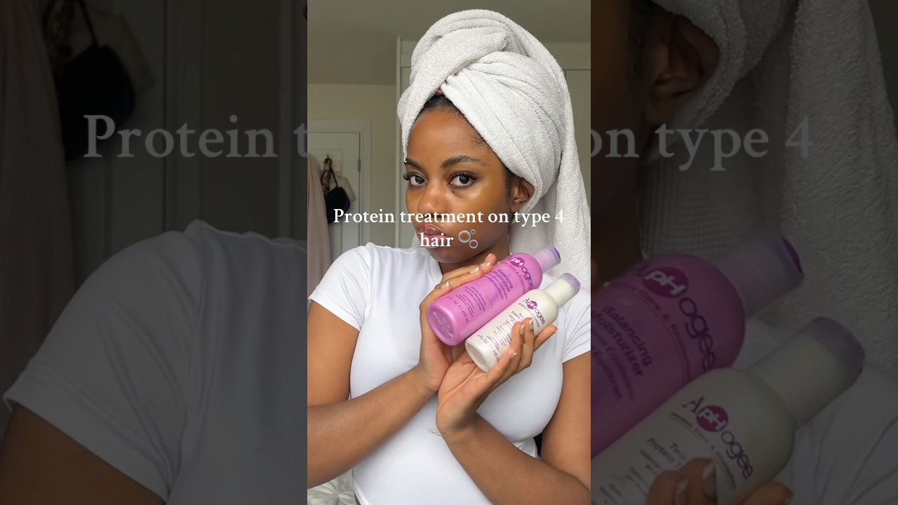 Protein treatment on natural hair🫧 #protein #proteintreatment #washday