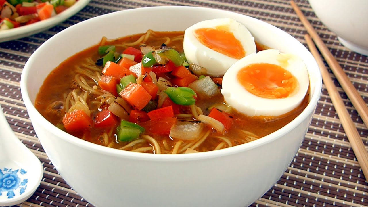 Receta de Ramen Casero 🍜 Sopa Oriental con Verduras ✅