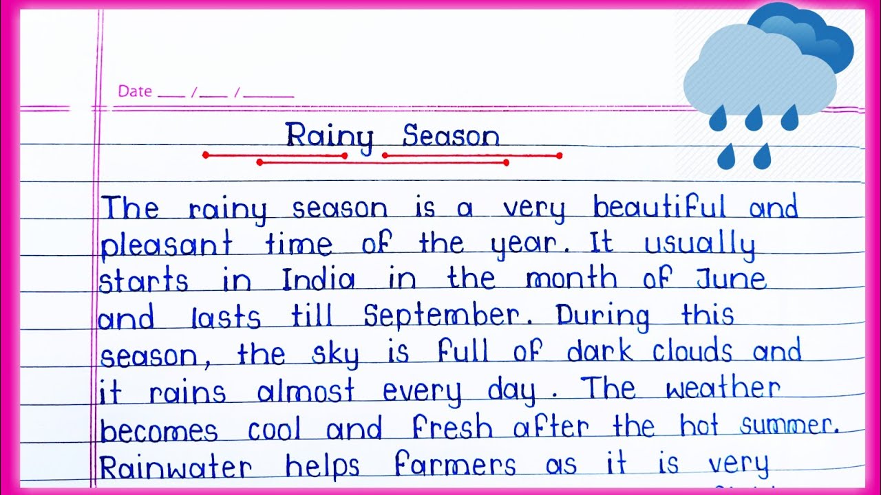 Rainy Season essay in English || Essay on Rainy Season || Essay writing ||