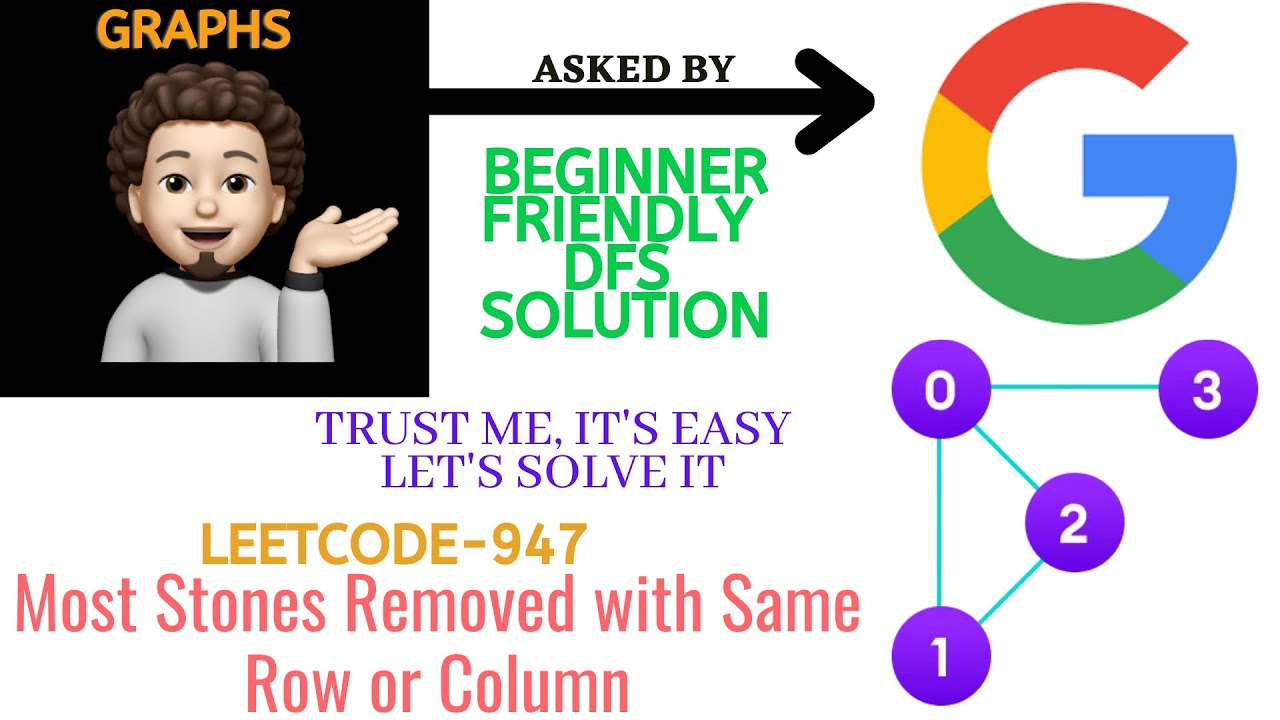 Most Stones Removed with Same Row or Column | Leetcode 947 | Made Easy | codestorywithMIK