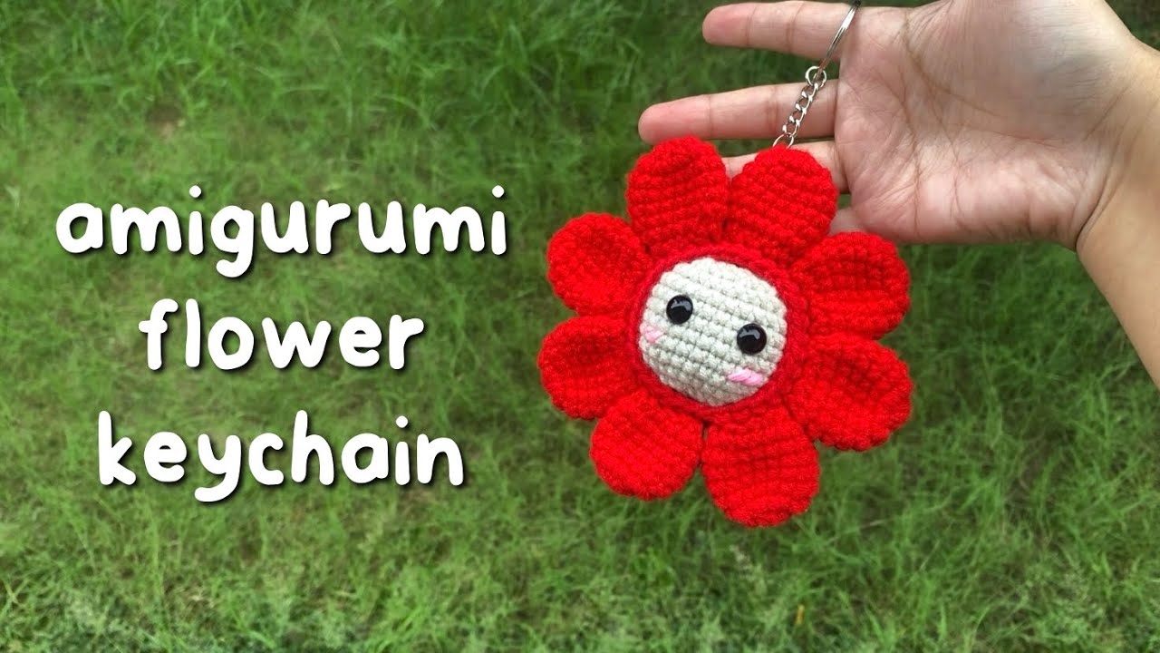 Crochet Daisy Flower Keychain Tutorial 🌼| Crochet Flower Keychain Daisy | Crochet Daisy Keychain