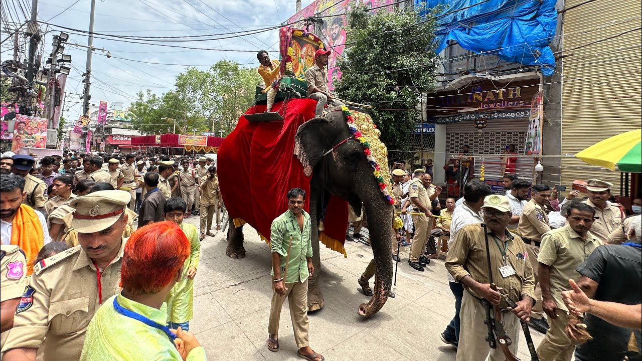 Ambari Uregimpu at Secunderabad Temple | Secunderabad Bonalu 2023 | Ammavari Elephant Shobha Yatra
