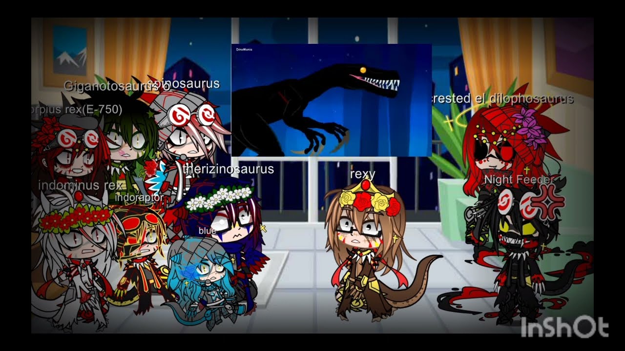 Jurassic world reaccionan a Indoraptor VS Night Feeder| Gacha Life
