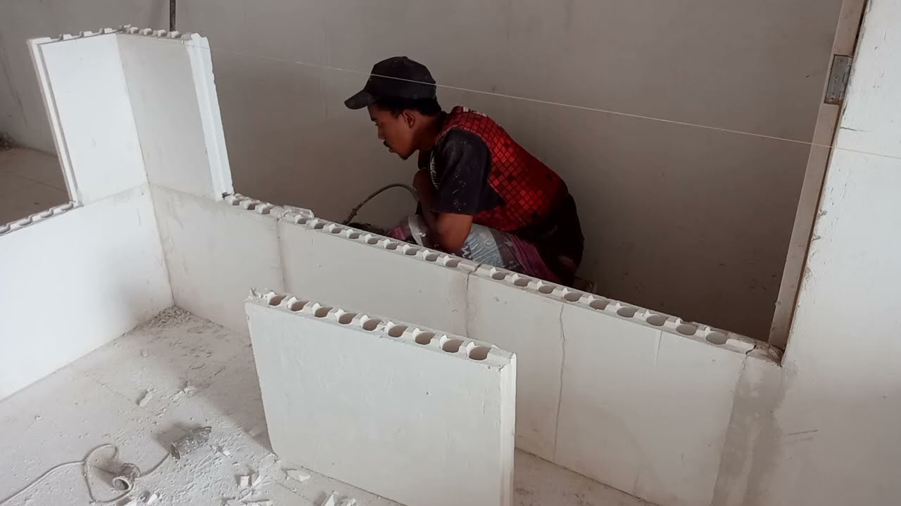 Fazendo divisória de bloco de gesso