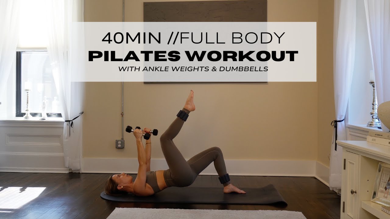 40 MIN FULL BODY PILATES AT HOME WORKOUT | WITH ANKLE WEIGHTS & DUMBBELLS | full body home workout