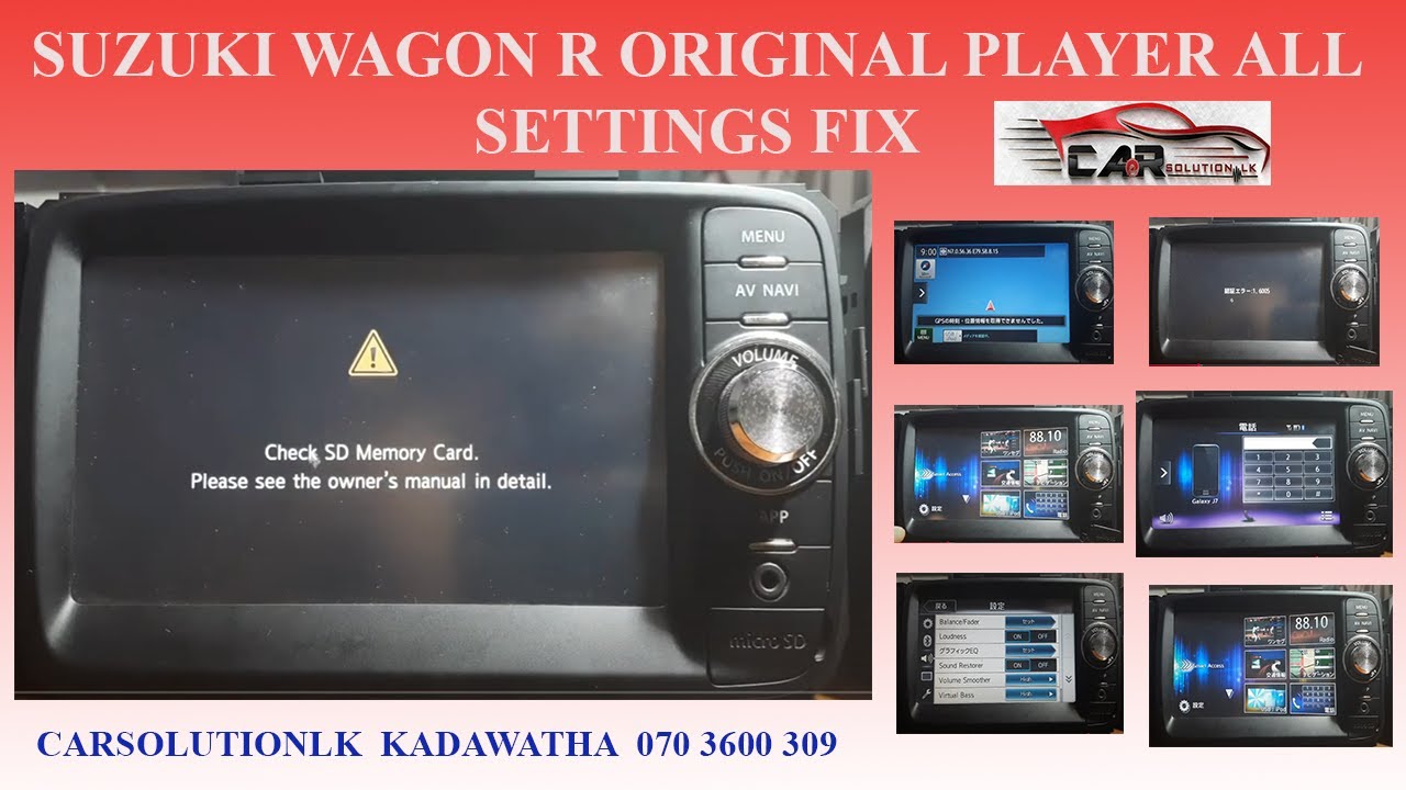 SUZUKI WAGON R ORIGINAL PLAYER ALL SETTINGS FIX|SINHALA|CAR AUDIO