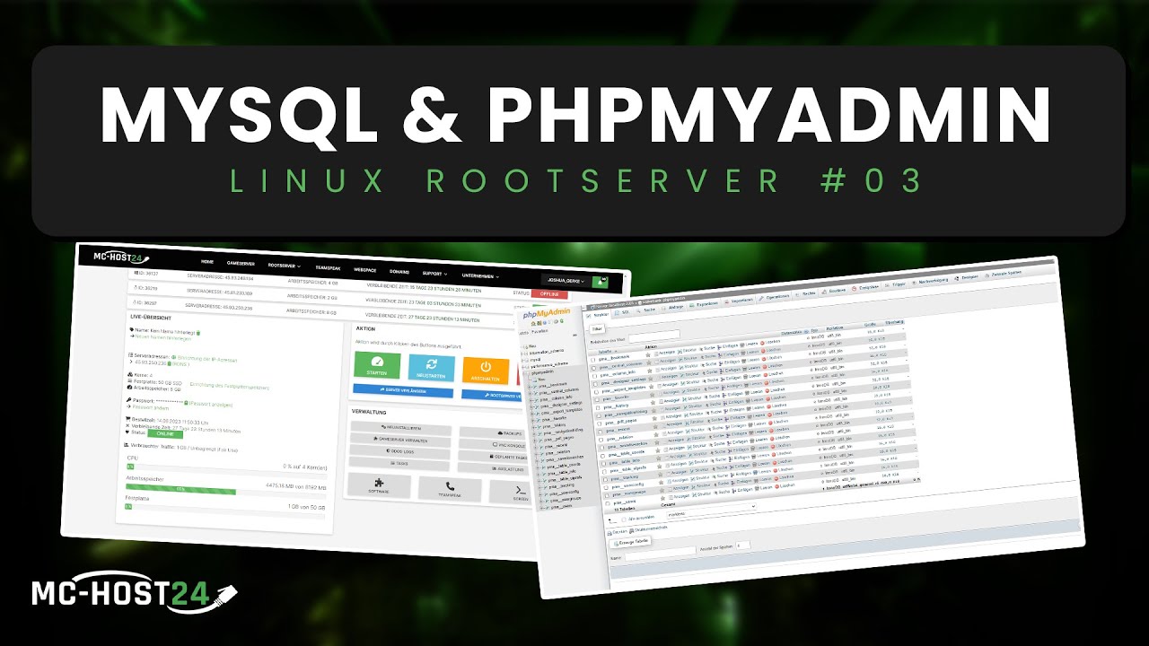 MC-HOST24: MySQL & PhpMyAdmin mit NGINX auf Linux Rootserver einrichten
