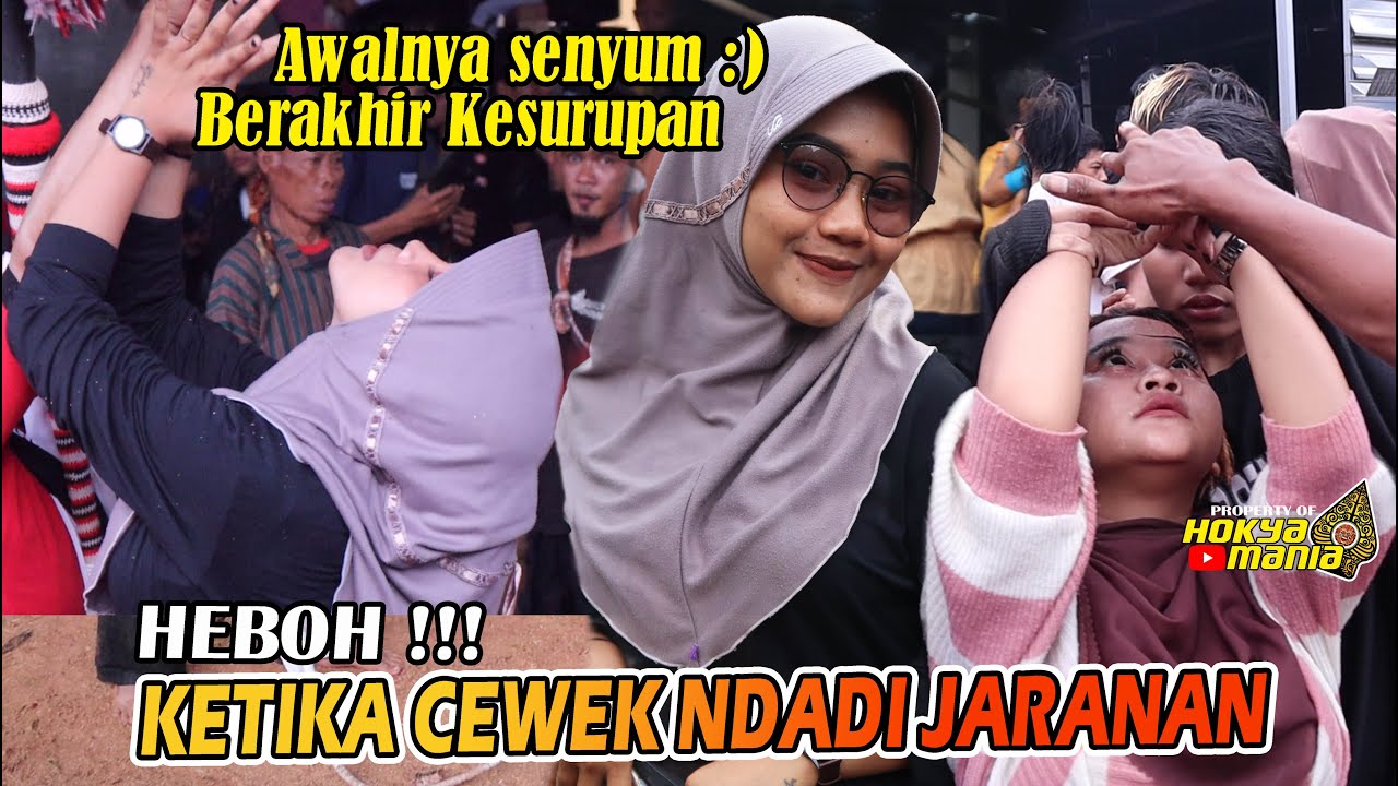 Awalnya senyum akhirnya malah ndadi bareng temannya ‼️ cewek cantik kesurupan jaranan TSM