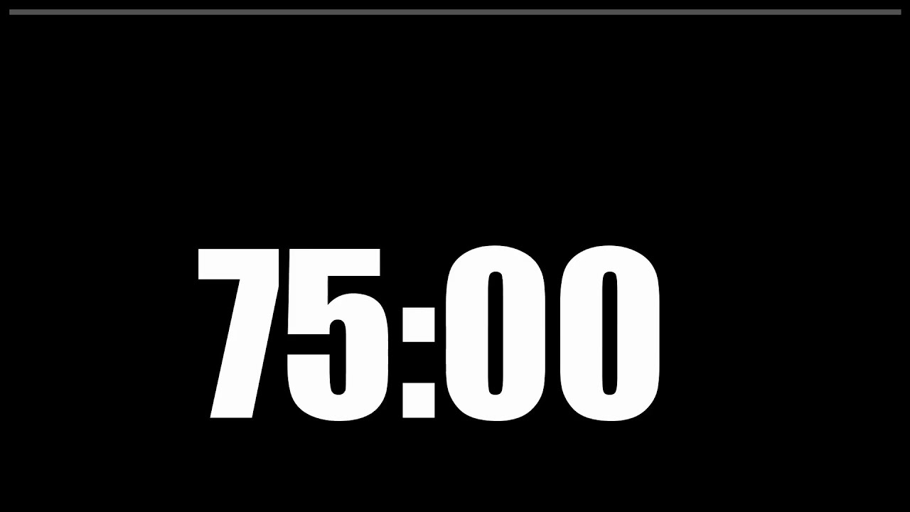 75 Minute Classroom Timer | Black Screen, Low Distraction Countdown