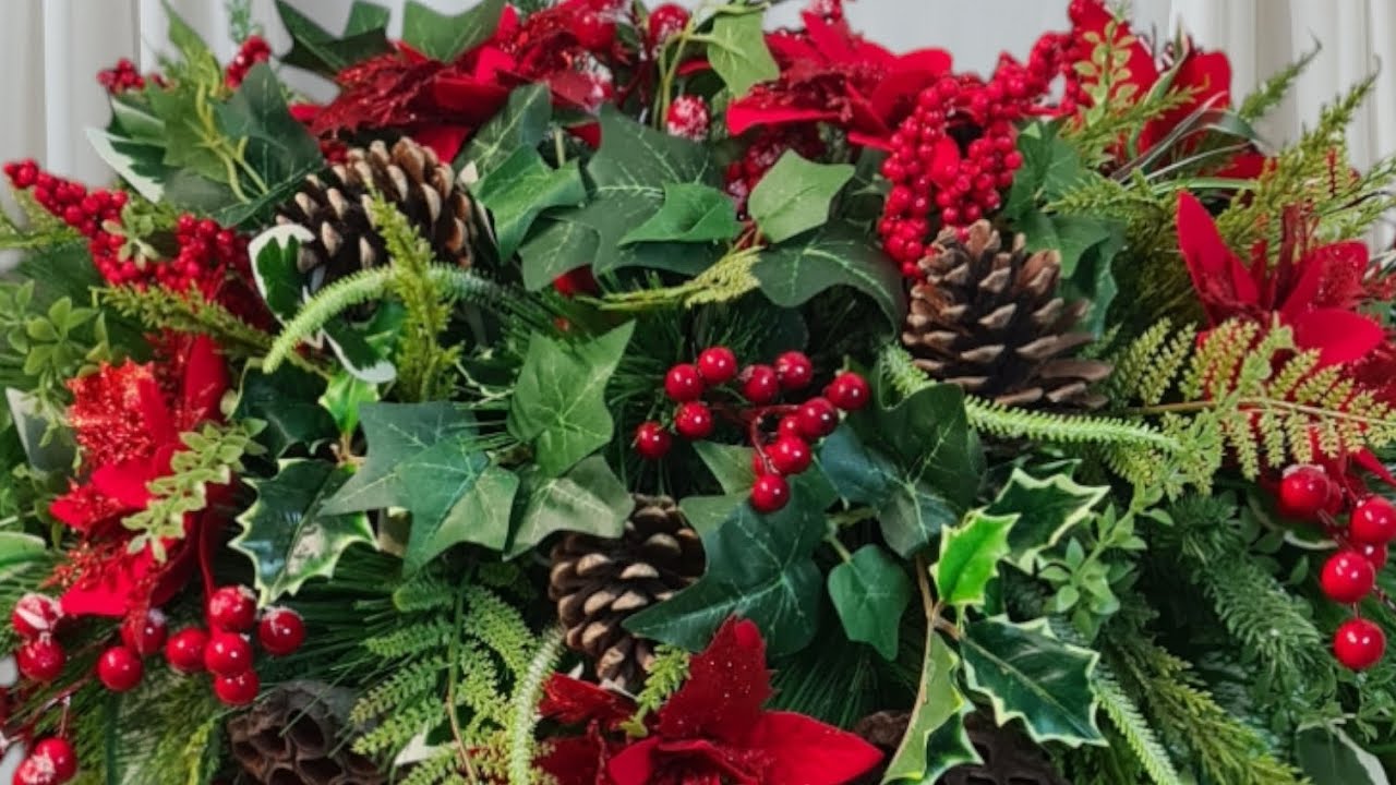 How to make an Artificial Christmas Grave Saddle Arrangement