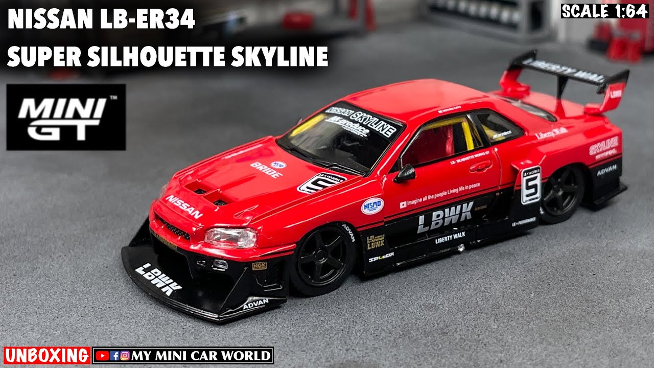 『MY MINI CAR WORLD』UNBOXING MINI GT 1/64 NISSAN LB-ER34 SUPER SILHOUETTE SKYLINE