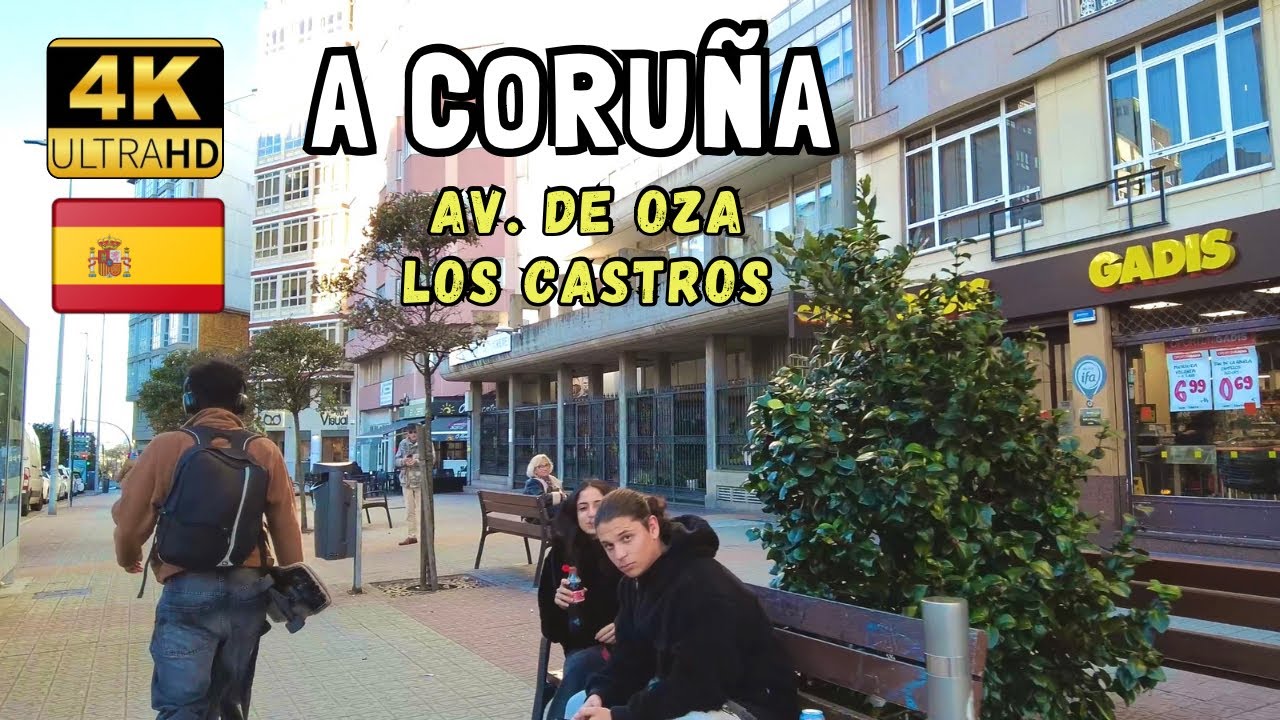 A CORUÑA WALKING TOUR 4K | DESDE AVENIDA DE OZA HASTA LOS CASTROS | CAMINATAS POR LA CIUDAD.