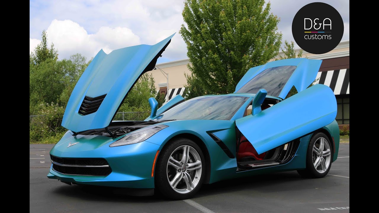 2016 Corvette wrapped  in 3M-1080 Caribbean Ocean Shimmer Seattle | Tukwila Southcenter