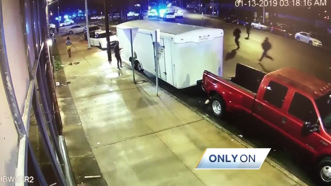 EXCLUSIVE:  Business security video shows fatal police shooting scene