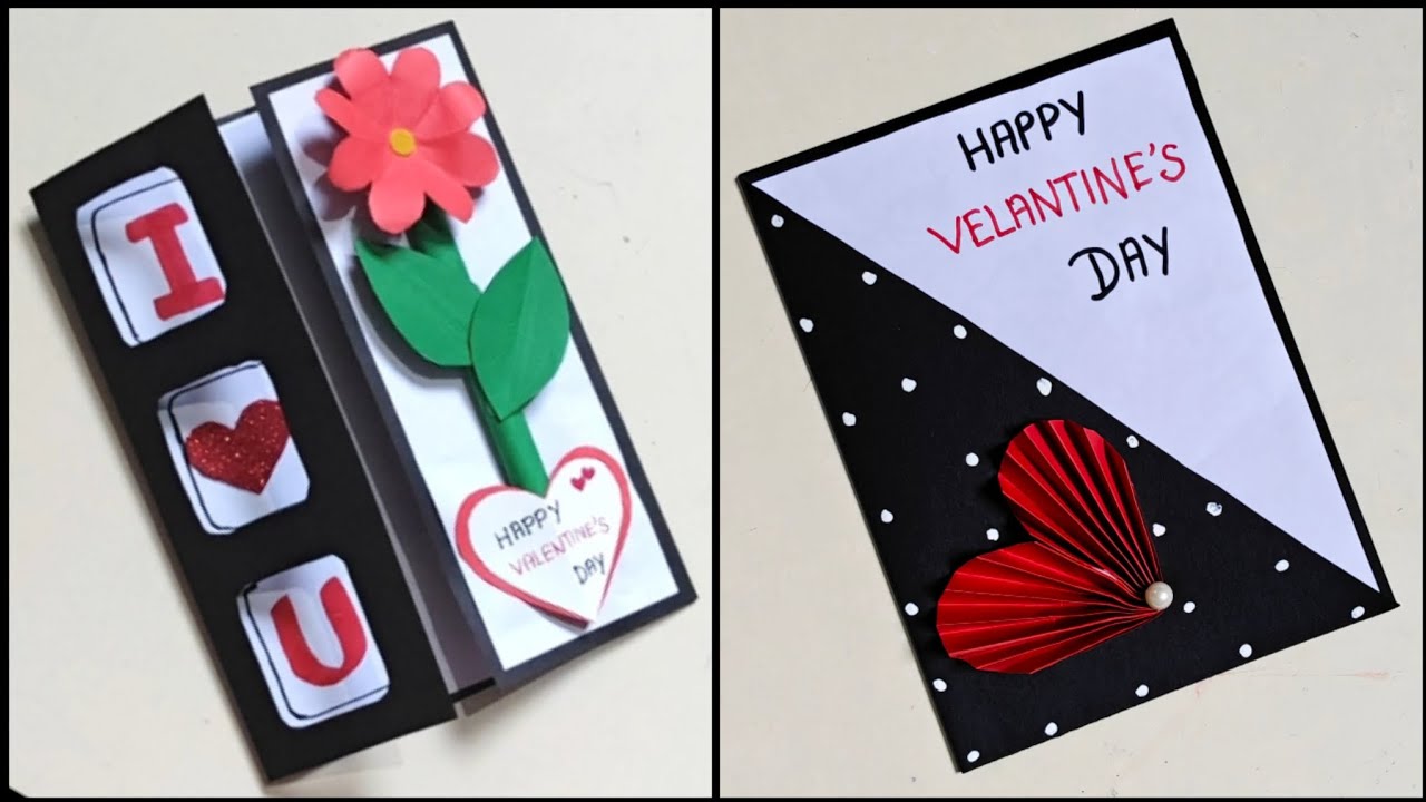 2 DIY How to make happy valentine's day greeting card/valentine's day card/valentine's day card idea