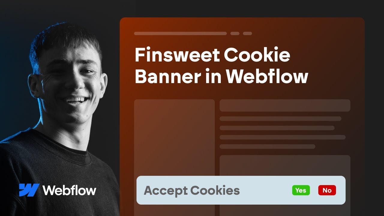 Webflow Cookie Banner mit Finsweet Set-Up (kostenlos)