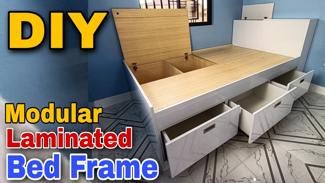 DIY | Paano Gumawa ng Double size Bed frame with Drawers and Storage | Modular Bed Frame | chit-man