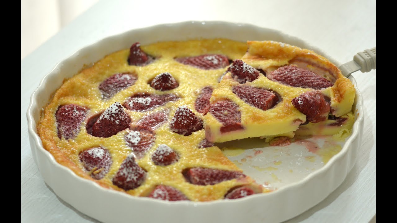 Sformato di Fragole pronto in 5 minuti-CLAFOUTIS di Fragole