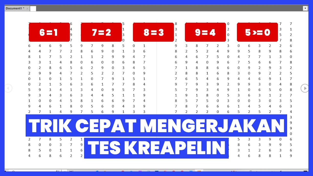 TRIK CEPAT MENGERJAKAN TES KREAPELIN PASTI LOLOS PSIKOTES