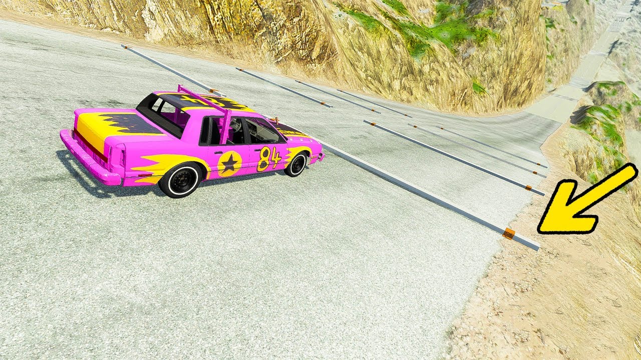 ซิ่งรถลงจากเขาด้วยความเร็ว และสดุดเหล็กจะเป็นยังไง? BeamNG.drive Part96