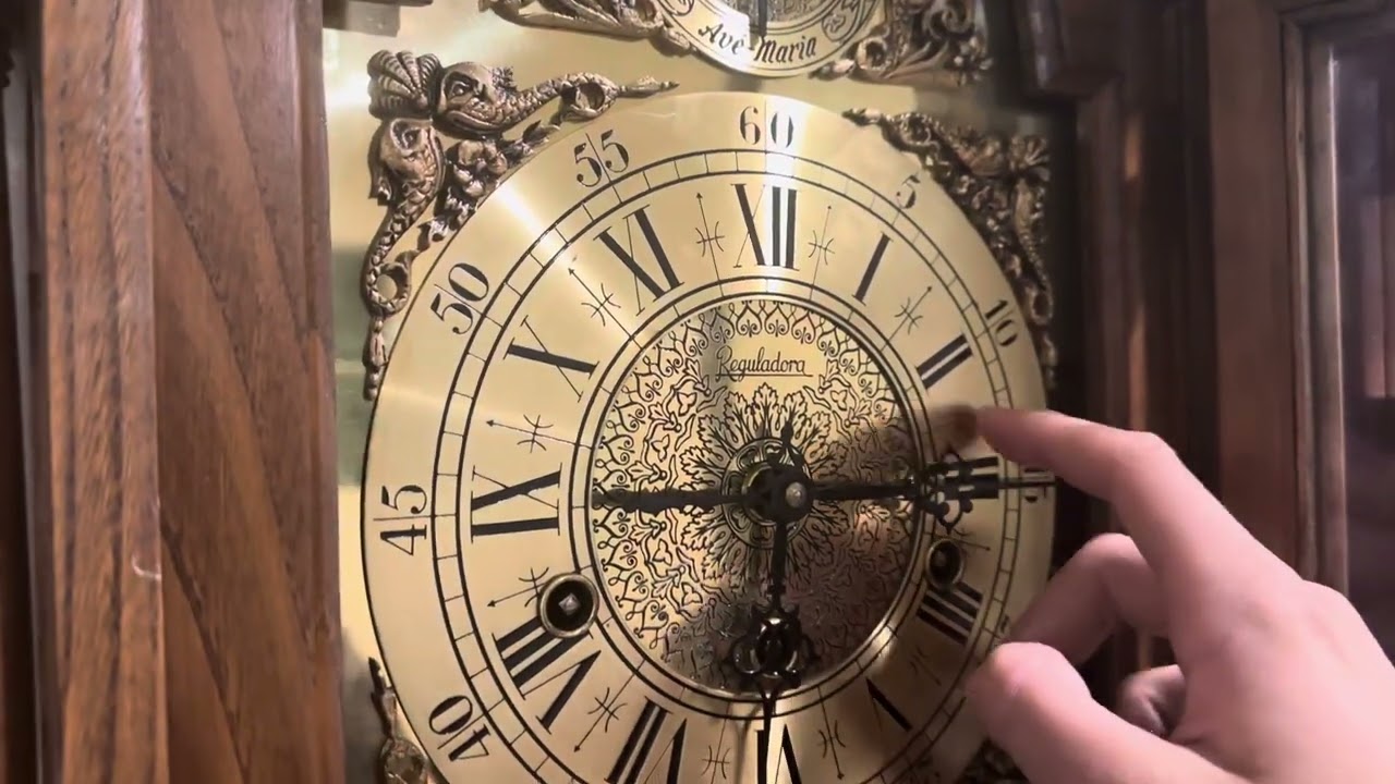 1970s Reguladora dual chime Grandfather clock with Ave Maria de Fatima