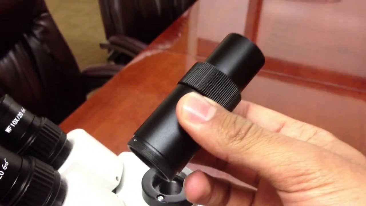 AmScope - Attaching MU, MA, and MT Camera to AD-C20 0.5x adapter to Stereo Microscope