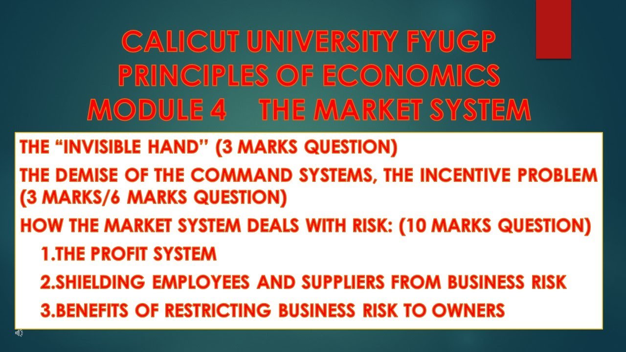 CALICUT UNIVERSITY- PRINCIPLES OF ECONOMICS- MODULE 4