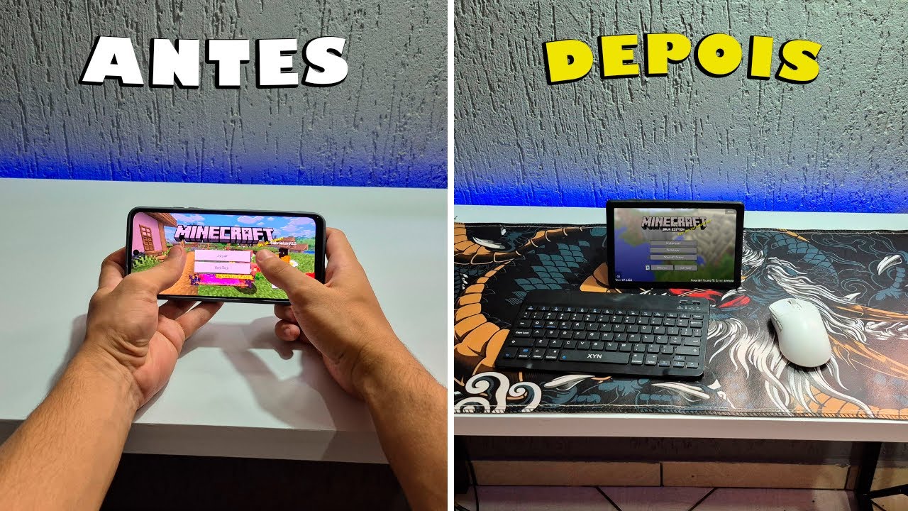 Deixei o meu Celular o Mais Parecido com um PC para jogar Minecraft