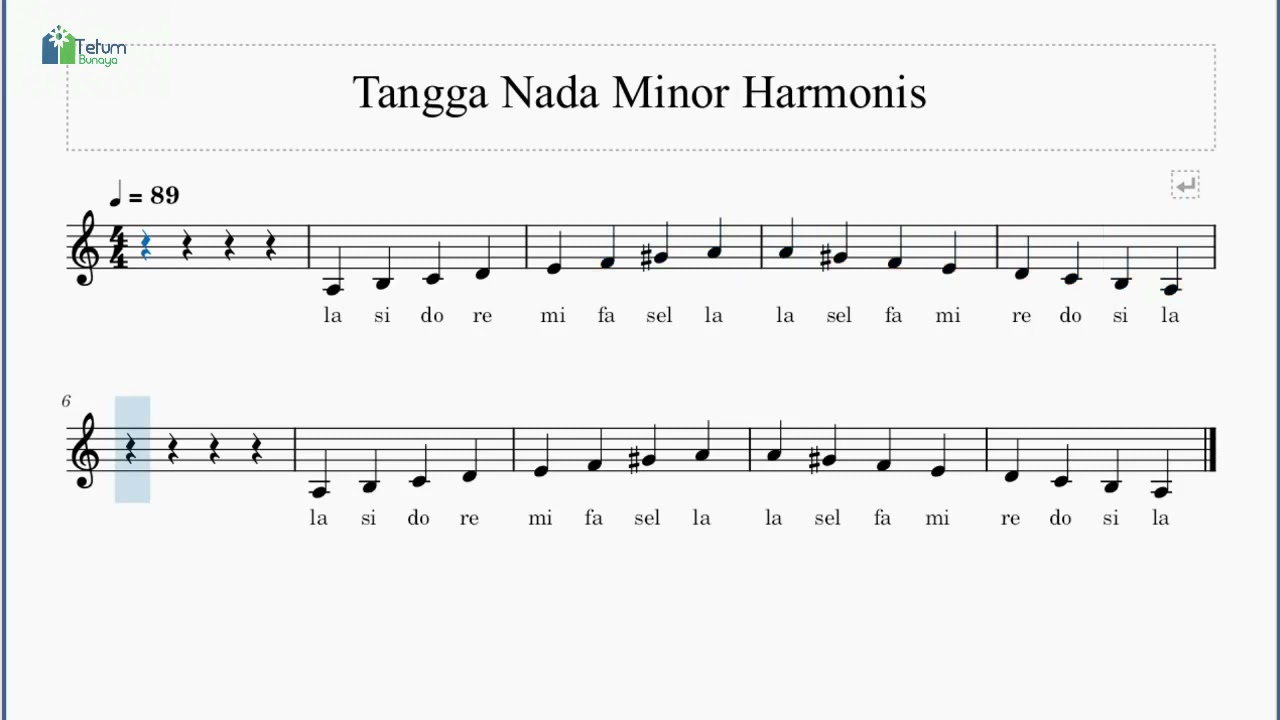 Menyanyikan Tangga Nada Minor Harmonis