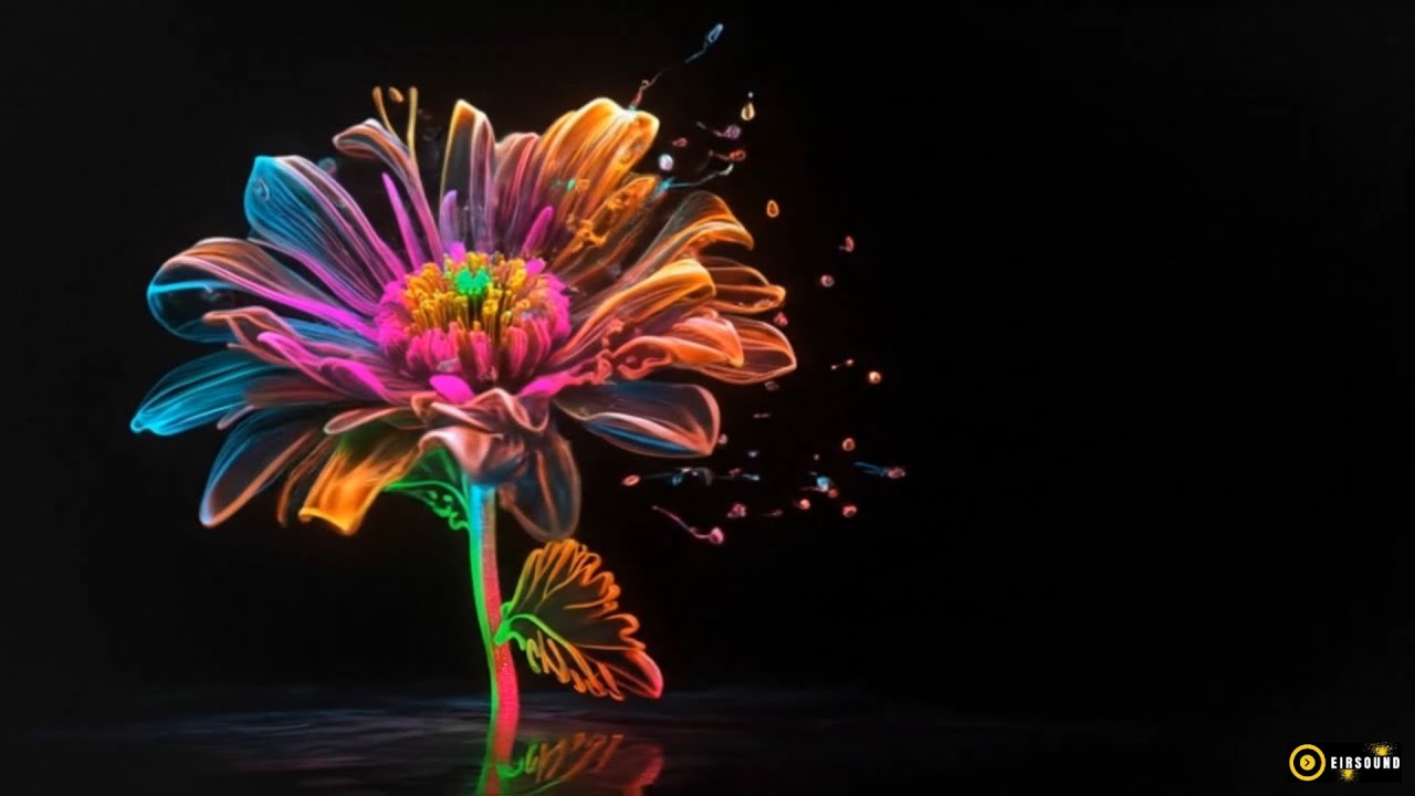 Peaceful Morning Chill Jazz with Dreamy Flower Hologram Ambient Video for Living Room TV