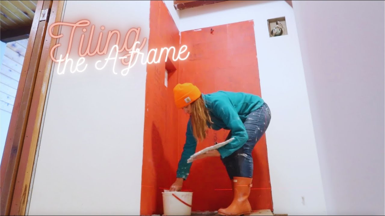 Tiling my A-FRAME cabin in the woods - Pt.16