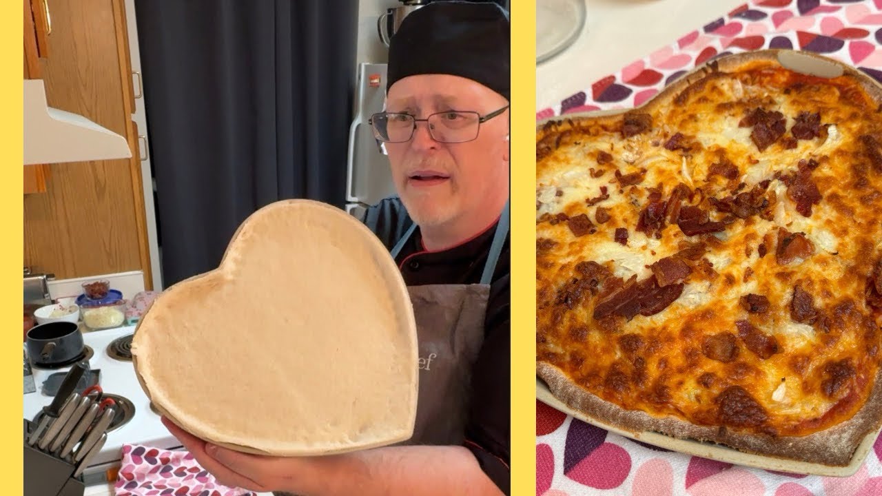 How to make pizza using canned pizza crust on the medium heart stone.