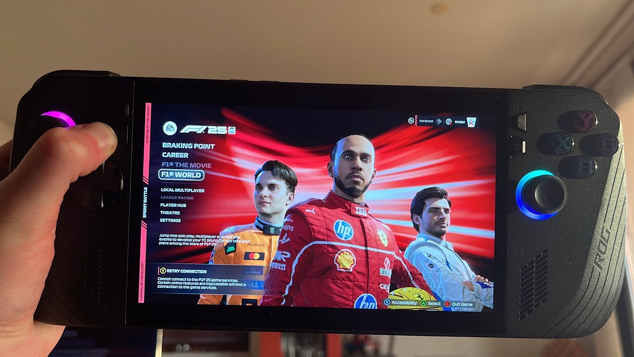 F1 25 on Asus ROG Ally X 2025 100 FPS
