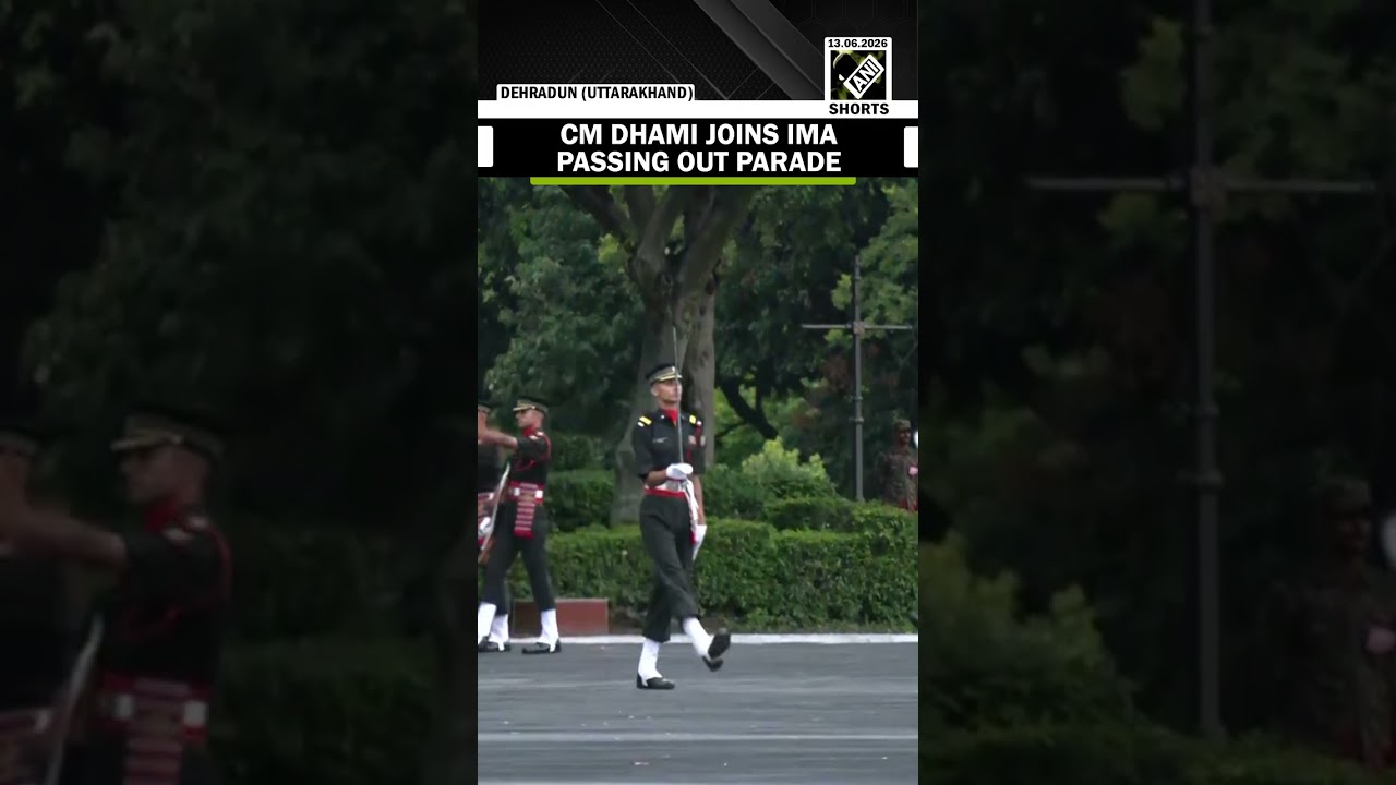 Uttarakhand CM Pushkar Singh Dhami at IMA for passing out parade; President Murmu reviewing parade