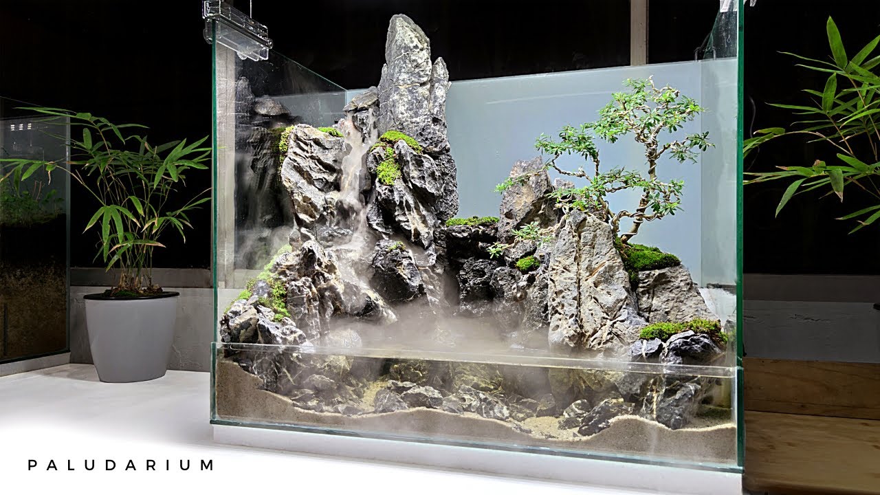 Realistic Waterfall Making with bonsai tree