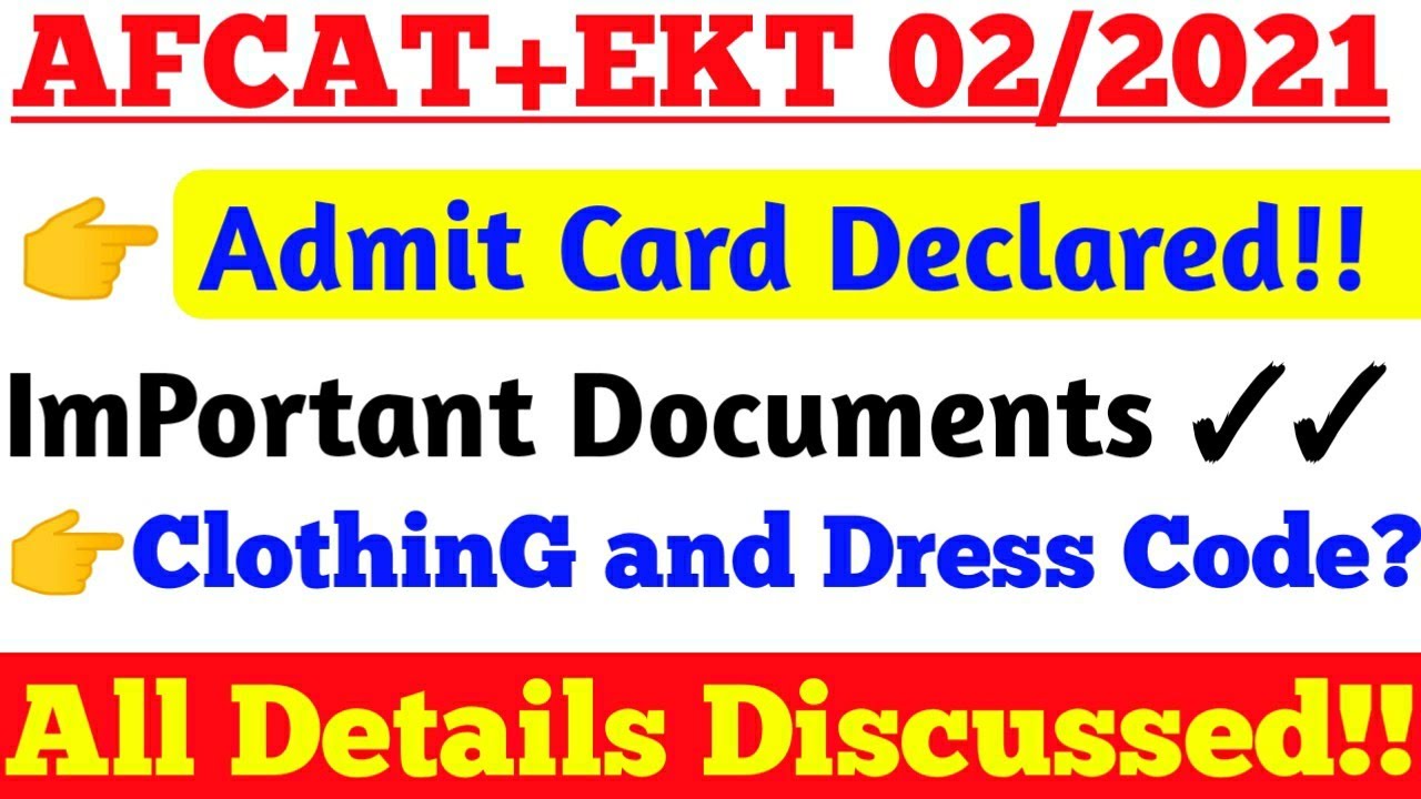 AFCAT 02/2021 Admit Card/Call letter Out and How to download and important documents