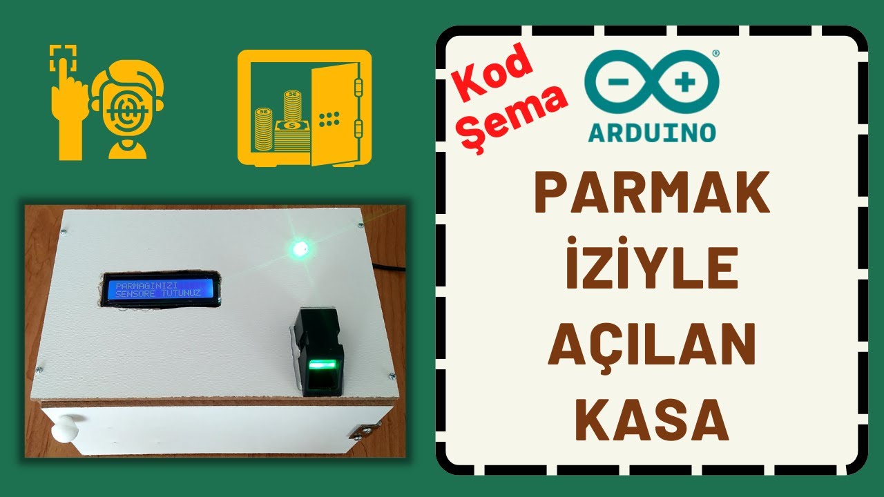 Parmak İziyle Açılan Kasa Kilidi | Parmak İzi Okuyuculu Selenoid Kilitli Kasa (Kod+Şema)