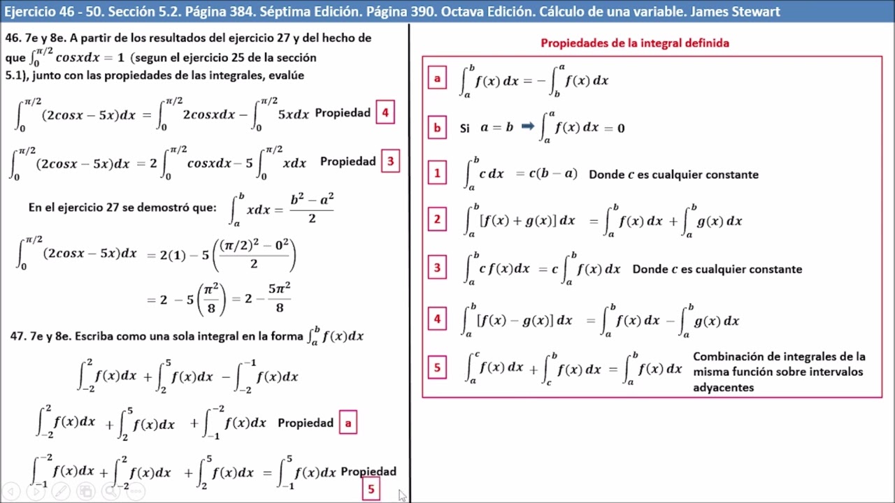Como resolver una integral definida aplicando las propiedades de las integrales definidas
