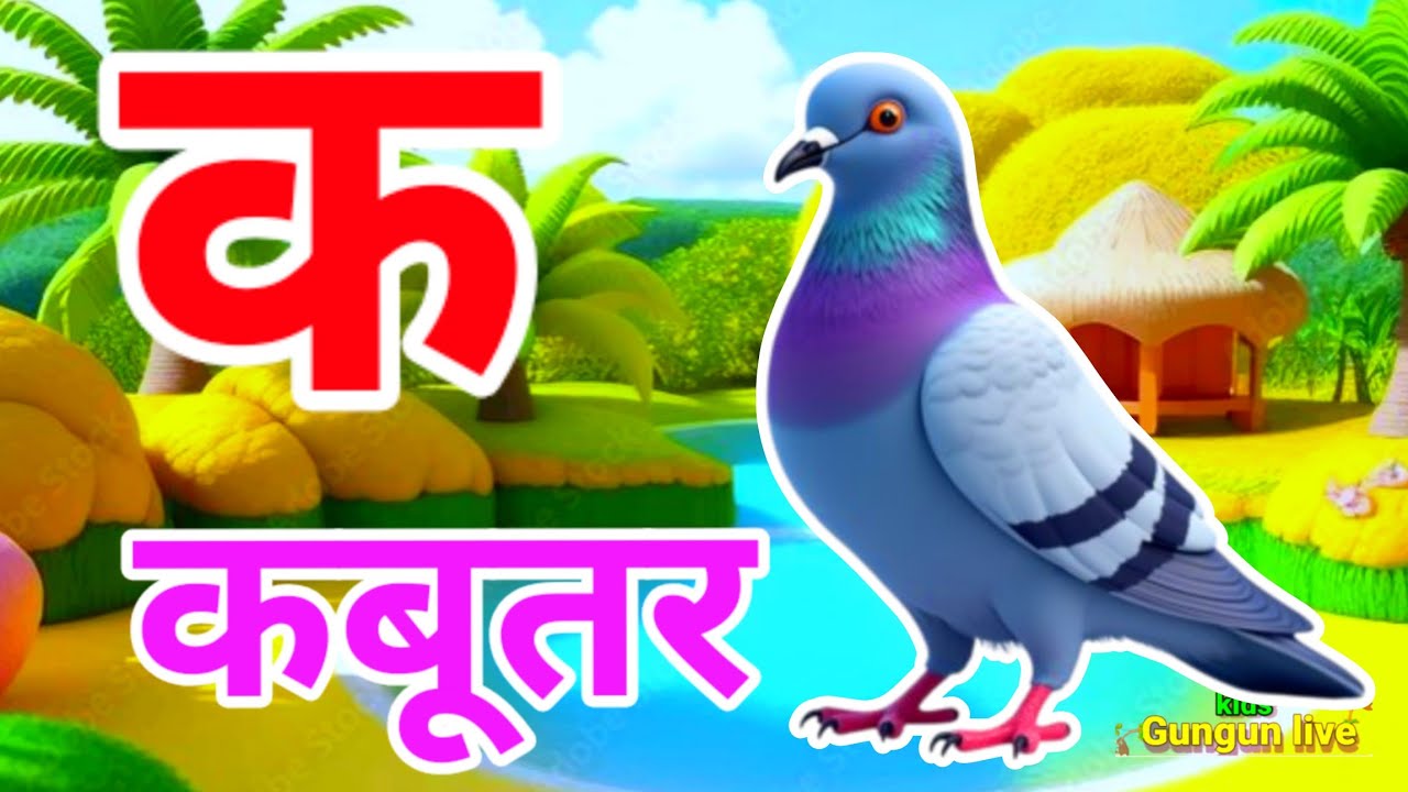 क से कबूतर, अ से आम a se anaar k sekabutar |Hindi varnmala |ABCD क सेकबूतर अ से अनार,for kids💥