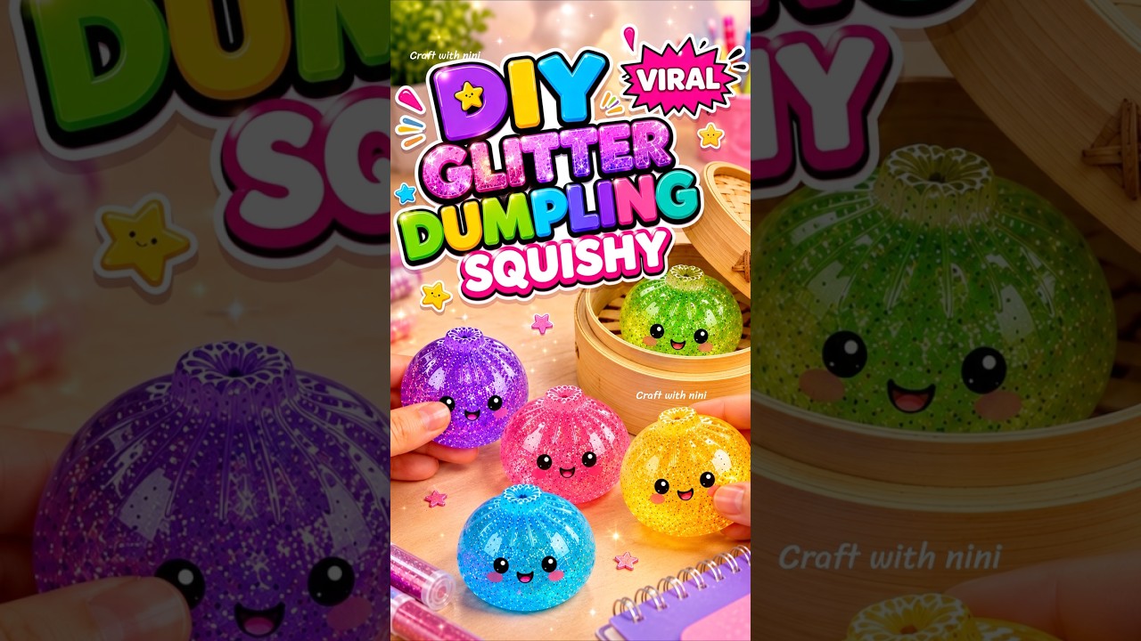 Diy glitter dumpling squishy #art #squishy #viral #tiktok #craft