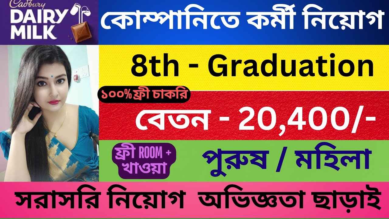 Dairy Milk Company Job Recruitment 2024 | New job Vacancy | Part time job | Freshers Job in Kolkata