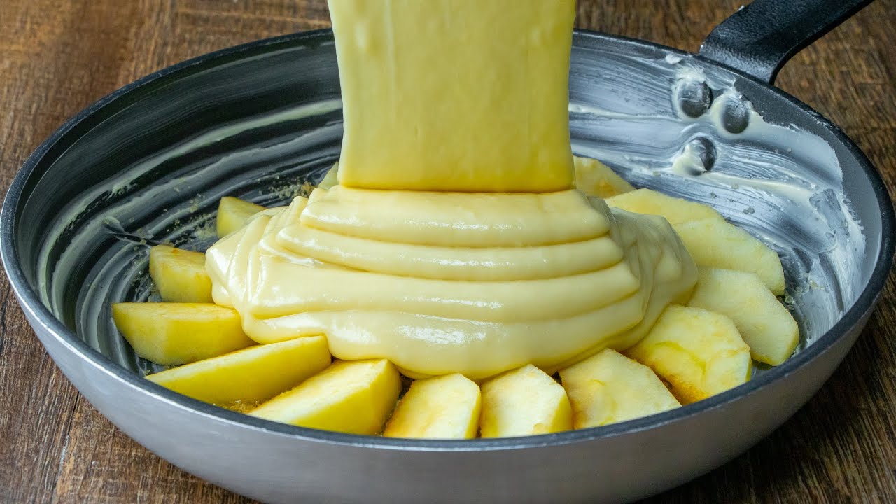 Ingen ugn beh&ouml;vs! V&auml;rldens fluffigaste och godaste &auml;ppelpaj i stekpanna