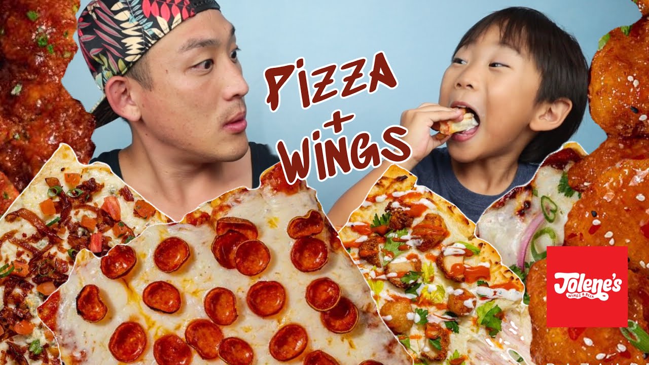 HUGE PIZZA AND BONELESS WINGS MUKBANG!