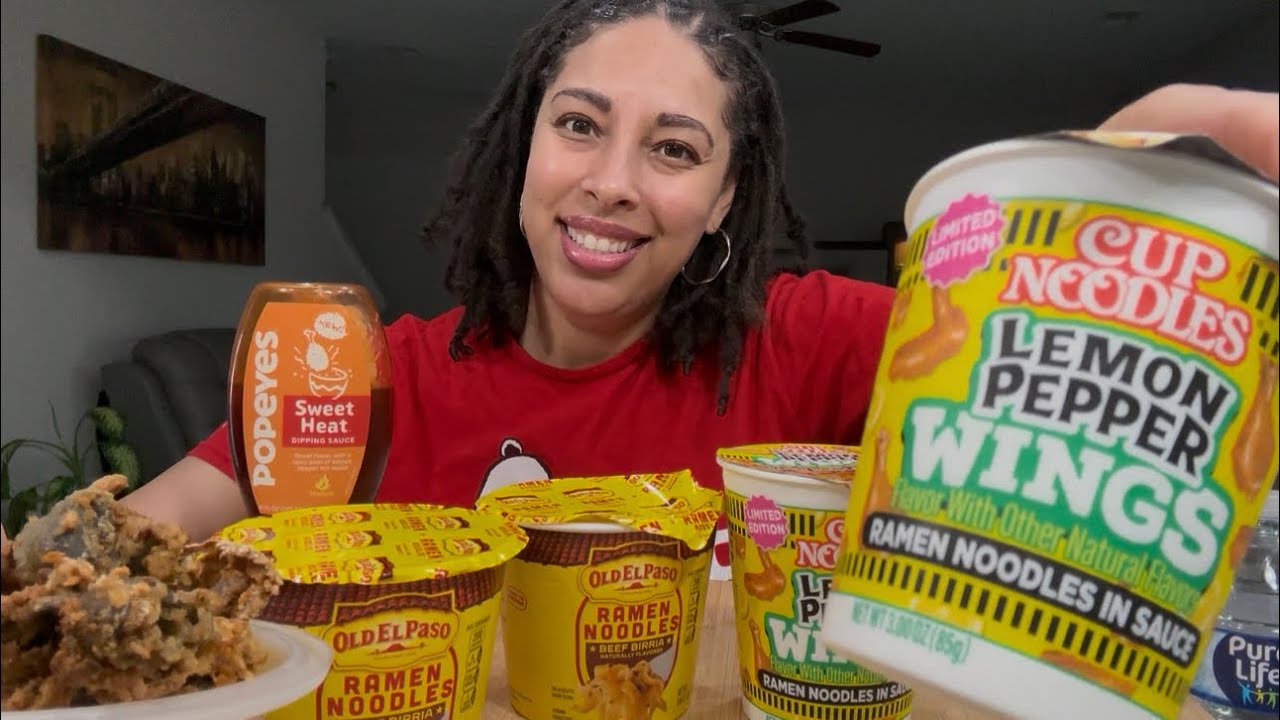 Limited Time Lemon Pepper Ramen and Birria Ramen Review with Gizzards. #foodreview #mukbang #asmr 