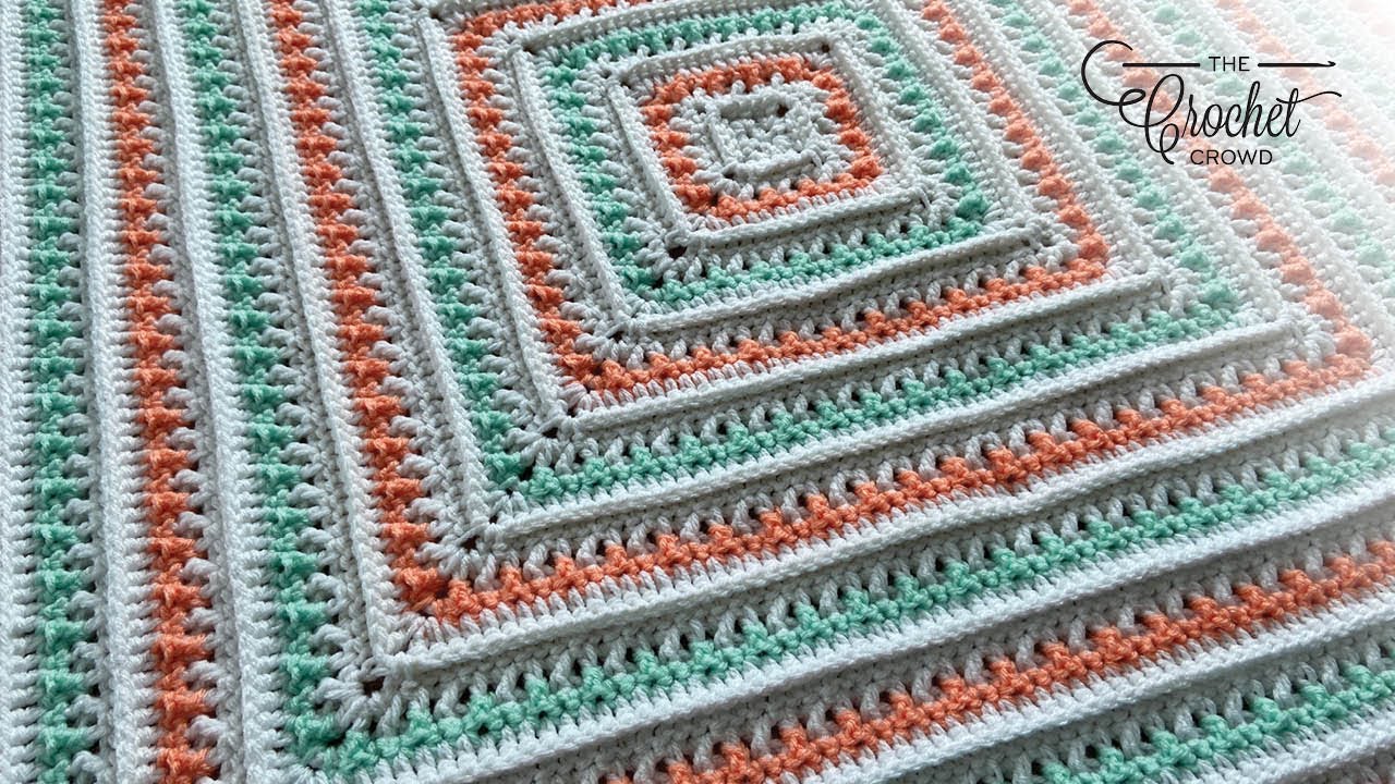 How to Crochet Easy Be Mine Square Baby Blanket