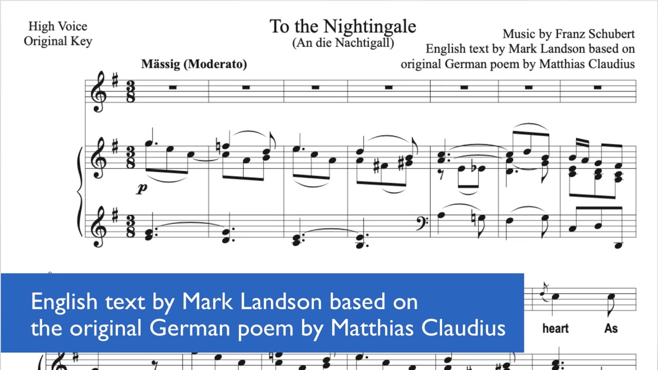 Schubert An die Nachtigall in English (To the Nightingale)