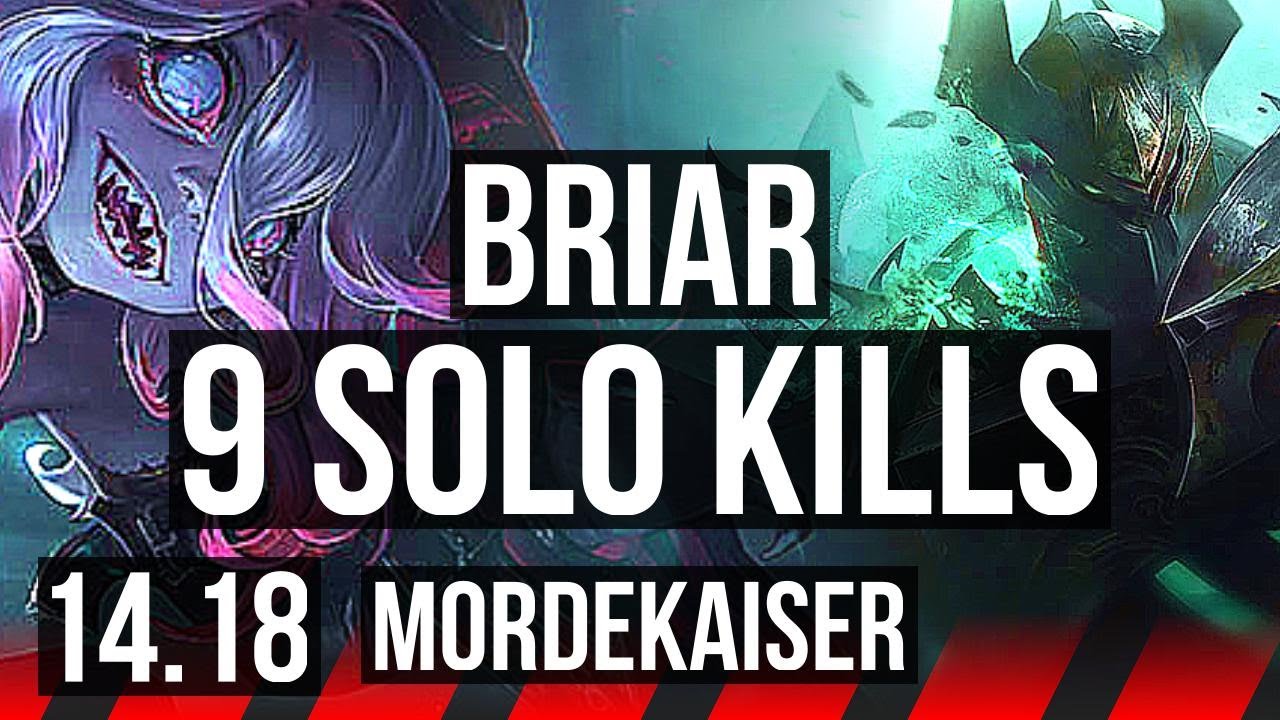 BRIAR vs MORDEKAISER (TOP) | 9 solo kills, Godlike | EUW Diamond | 14.18