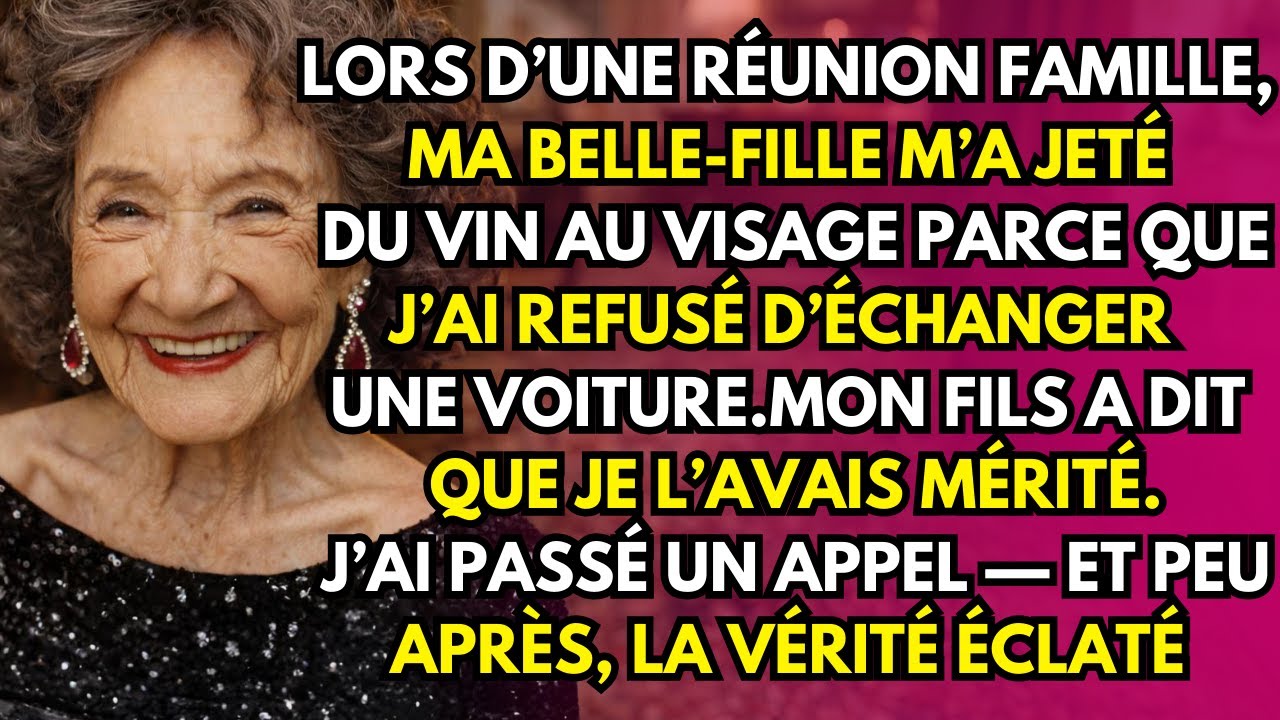 Ma belle-fille m’a jeté du vin pour poser une limite à sa mère. Mon fils a approuvé. J’ai décidé.