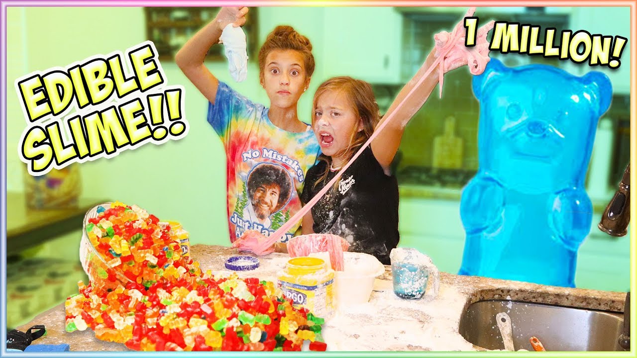 WE MADE EDIBLE SLIME WITH OUR 1 MILLION GUMMY BEARS!!